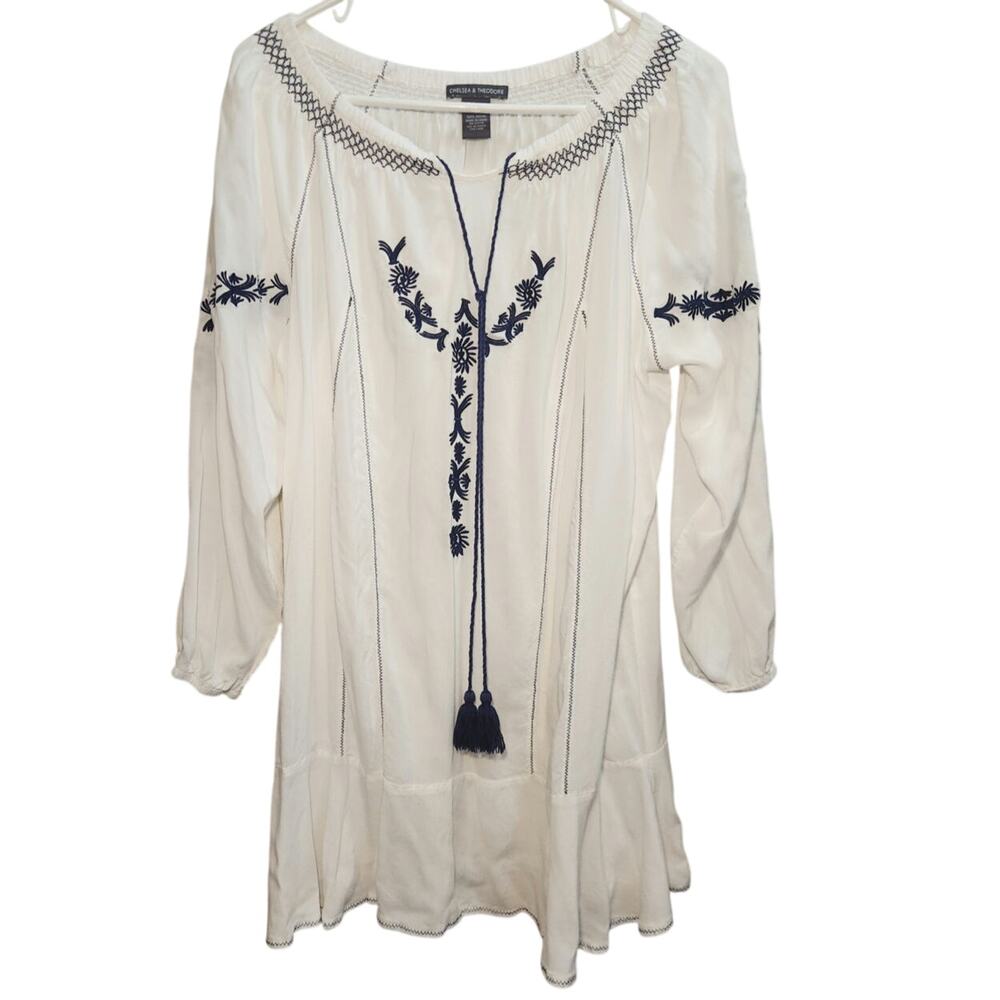 Chelsea & Theodore rayon swim cover-up off the shoulder size large